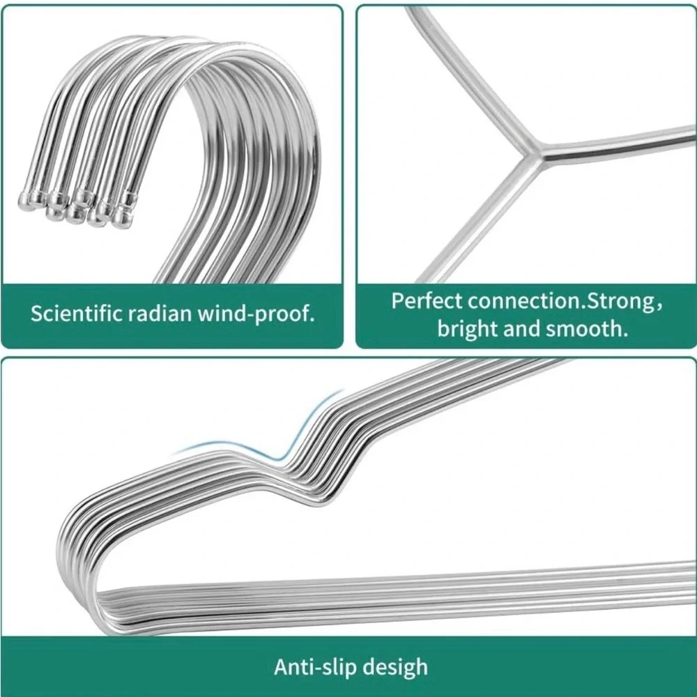 Hangers 100% stainless steel anti-slip anti-rust metal clothing hangers